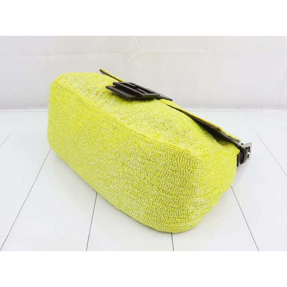 Fendi Mamma Baguette Lemon Yellow Beaded Shoulder Bag - Picture 5 of 16